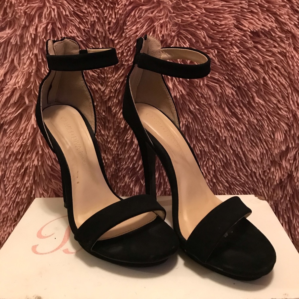 Suede Black Heels